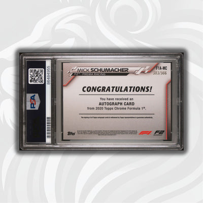 383/566 Mick Schumacher #MC - F2 - Prema Racing - Autograph - PSA 7