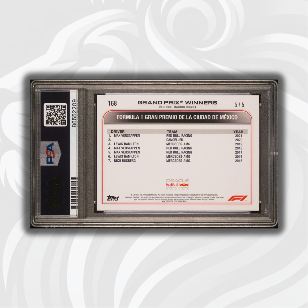 PSA 7 - 5/5 Max Verstappen #168 - Red - 2022 Topps Chrome F1