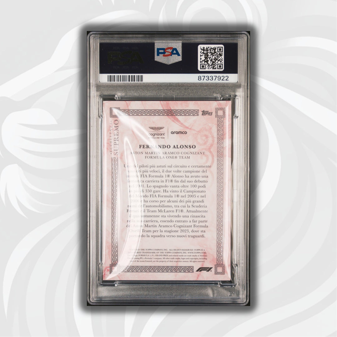 PSA 10 - 04/10 Fernando Alonso - Supremo - 2023 Eccellenza - Red
