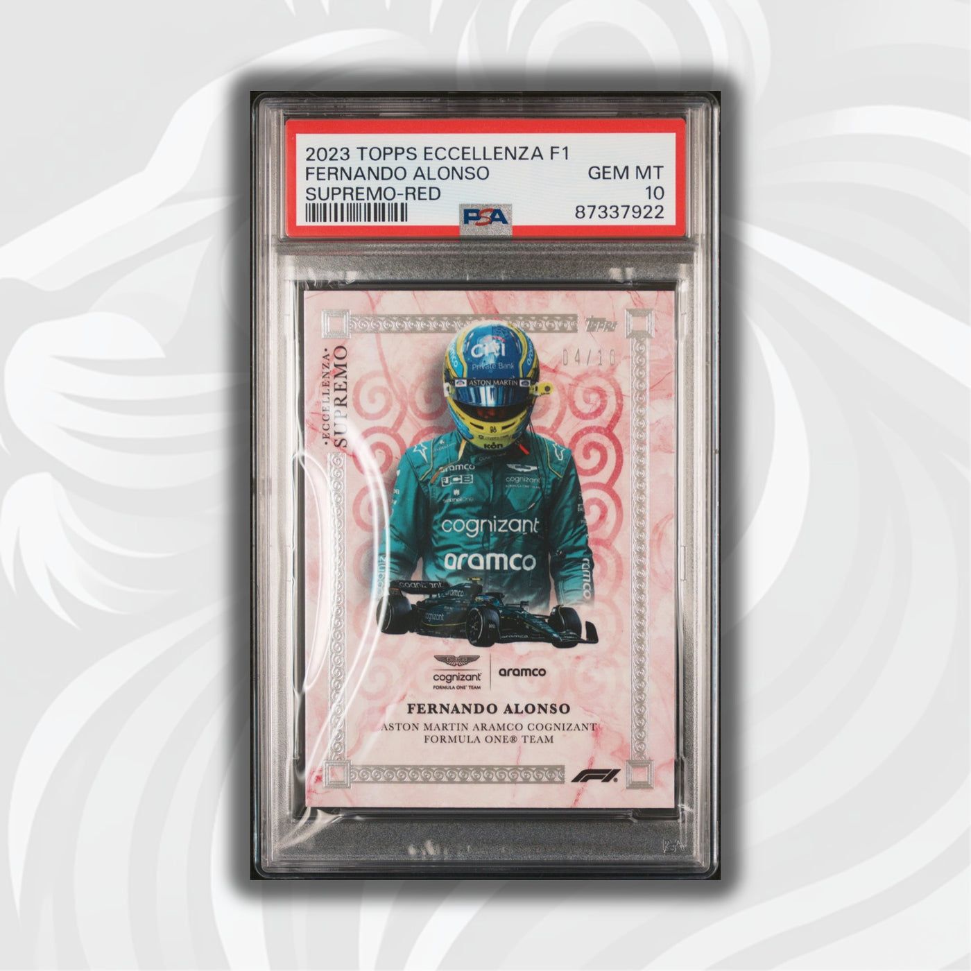PSA 10 - 04/10 Fernando Alonso - Supremo - 2023 Eccellenza - Red