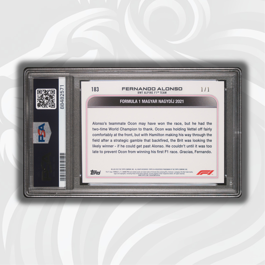 PSA 10 - 1/1 Foilfractor - Fernando Alonso #183 - 2022 Topps Formula 1