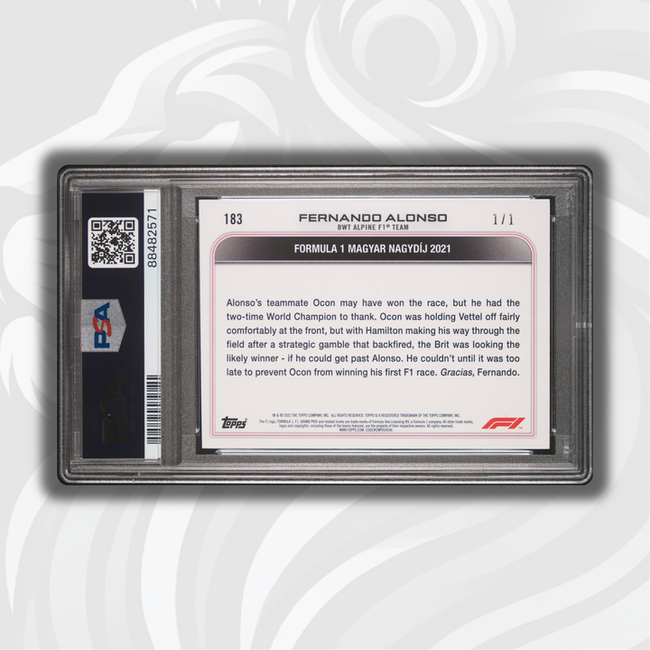 PSA 10 - 1/1 Foilfractor - Fernando Alonso #183 - 2022 Topps Formula 1