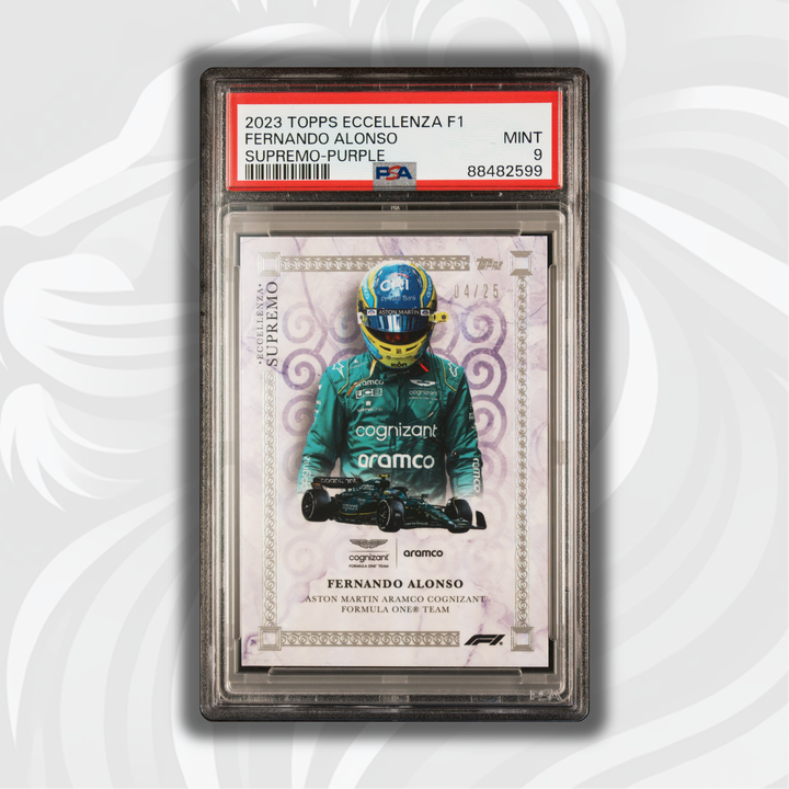 PSA 9 - 04/25 Purple - Fernando Alonso - 2023 Eccellenza Supremo