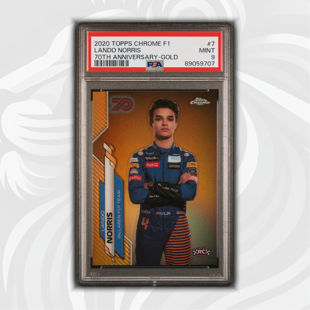 PSA 9 - Lando Norris #7 - 70th Anniversary Gold - 2020 Topps Chrome F1 - Front