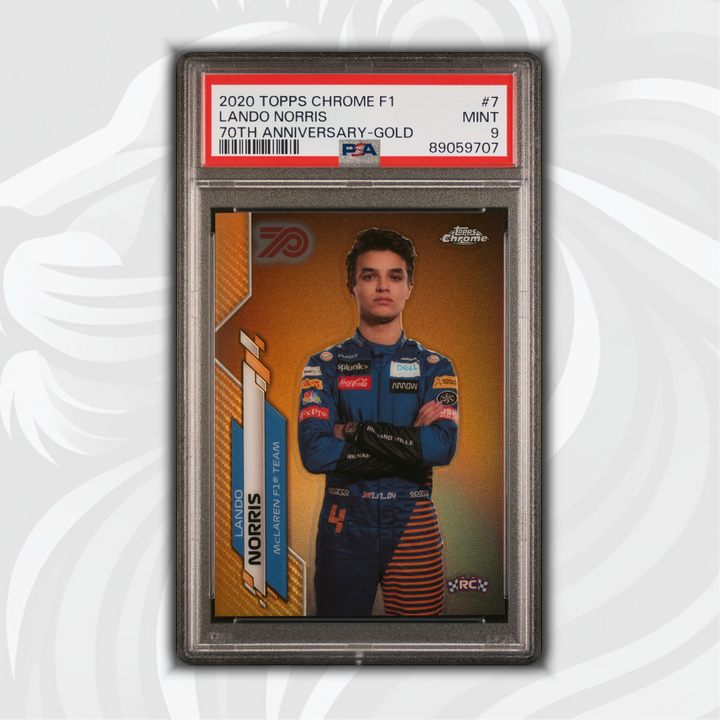 PSA 9 - Lando Norris #7 - 70th Anniversary Gold - 2020 Topps Chrome F1 - Front