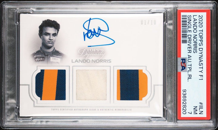 PSA 7 - 01/10 - Lando Norris - MCLaren F1 Team #4 - Dynasty Autograph Triple Relic