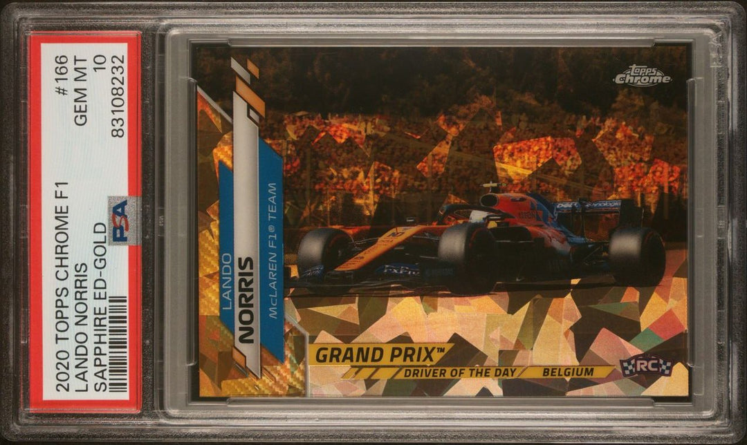 PSA 10 - /50 - RC - Lando Norris #166 - Gold - 2020 Topps Chrome F1 - Rookie Card