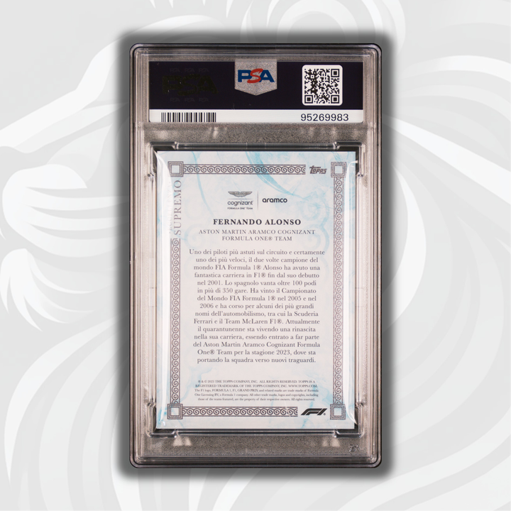 PSA 10 - 07/49 - Fernando Alonso - Blue - 2023 Topps Eccellenza Supremo