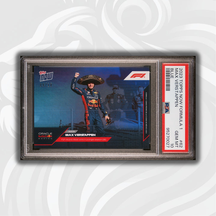 PSA 10 - 09/10 - Max Verstappen #62 - Blue - 2023 Topps Now