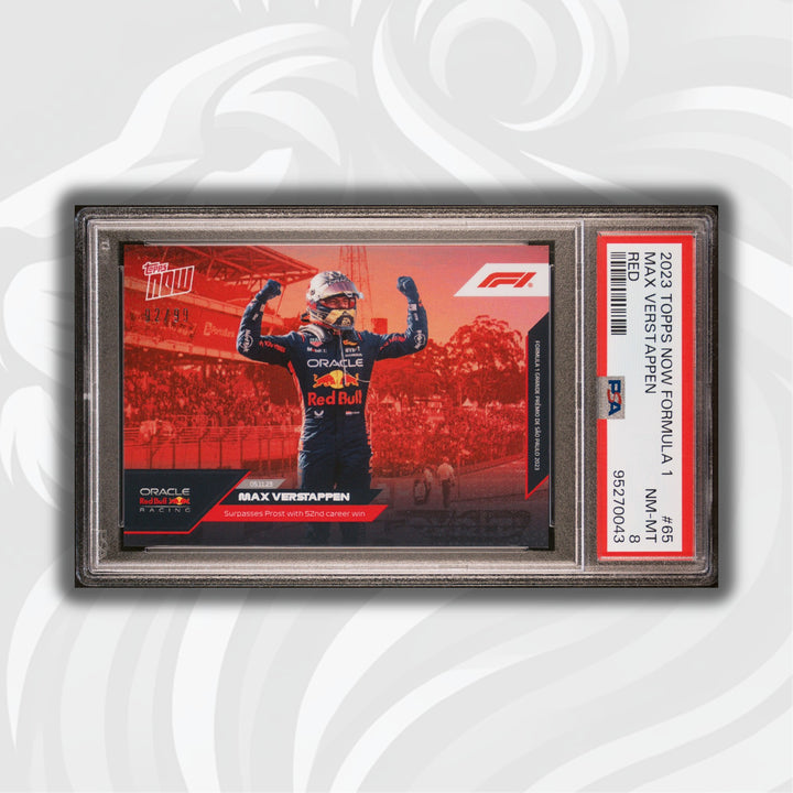 PSA 8 - 92/99 - Max Verstappen #65 - Red - 2023 Topps Now F1