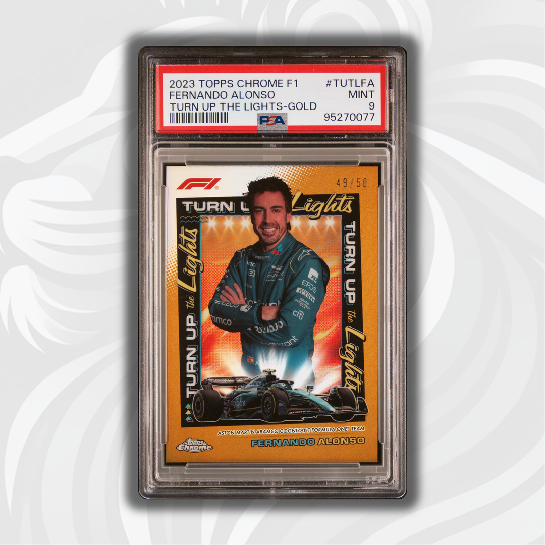 PSA 9 - Fernando Alonso #TUTLFA - Gold - 2023 Topps Chrome F1