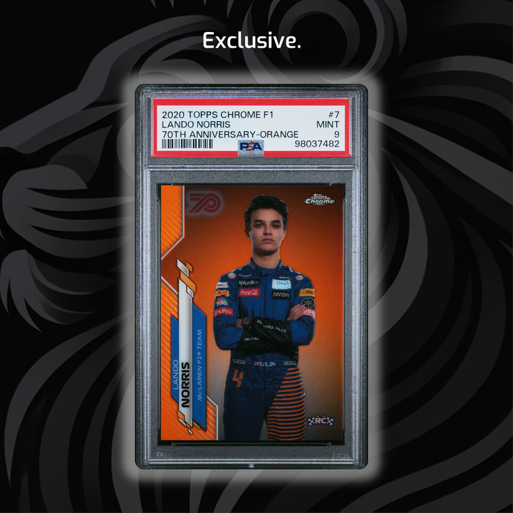 PSA 9 - 兰多·诺里斯 #7 - 70周年纪念 - 2020 Topps Chrome F1 - 橙色 - 新秀
