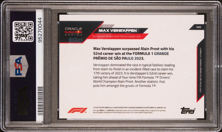 PSA 8 - 65/99 - Max Verstappen #65 - Red - 2023 Topps Now F1