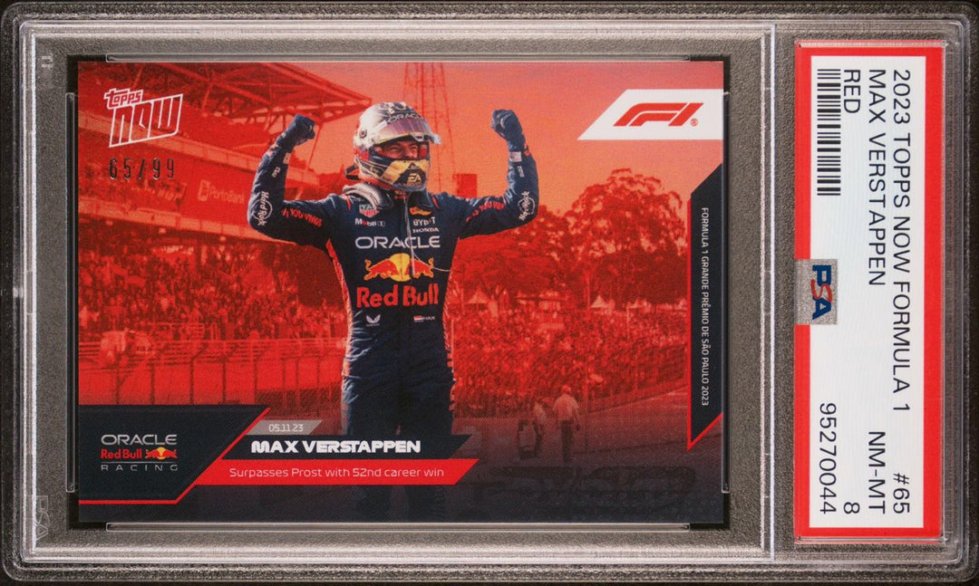 PSA 8 - 65/99 - Max Verstappen #65 - Red - 2023 Topps Now F1