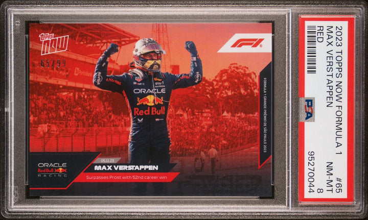 PSA 8 - 65/99 - Max Verstappen #65 - Red - 2023 Topps Now F1