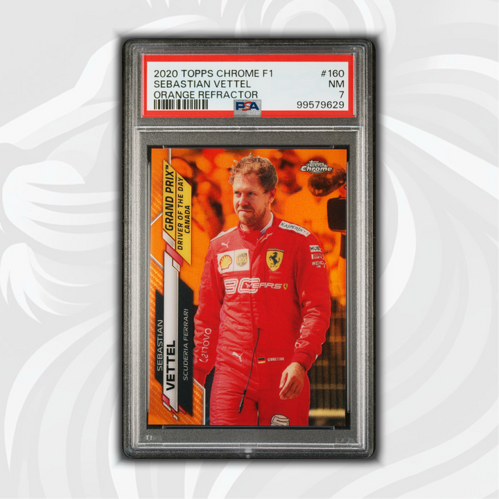 PSA 7 - 05/25 Sebastian Vettel #160 -2020 Topps Chrome F1 -  Orange