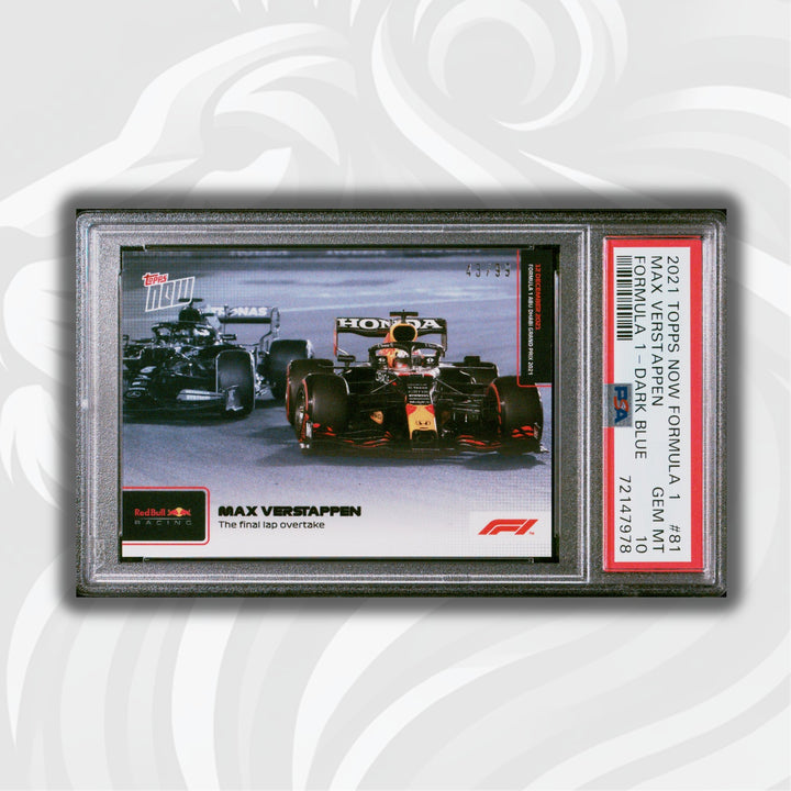 PSA 10 - /99 Max Verstappen #81 - Dark Blue - The Final Lap Overtake