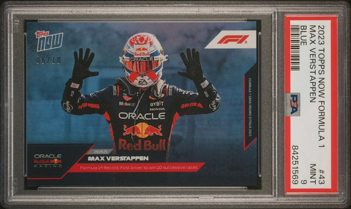 PSA 9 - 06/10 Max Verstappen #43 - Blue - 2023 Topps Now F1