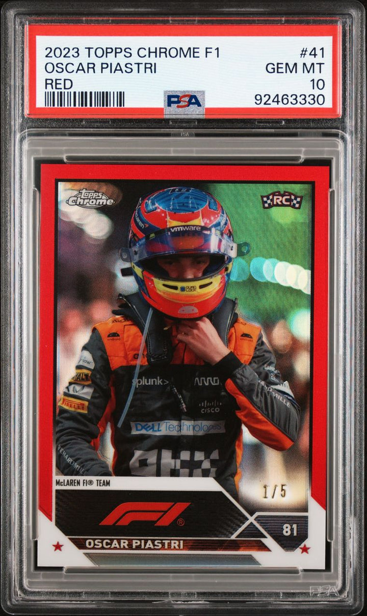 PSA 10 - /5 Oscar Piastri #41 - Red - 2023 Topps Chrome F1