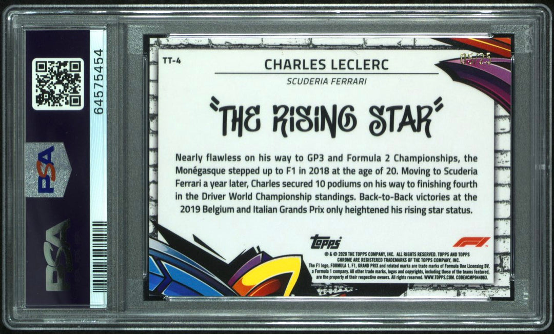PSA 8 - 05/25 Charles Leclerc - Orange Refractor - 2022 Topps Chrome F1