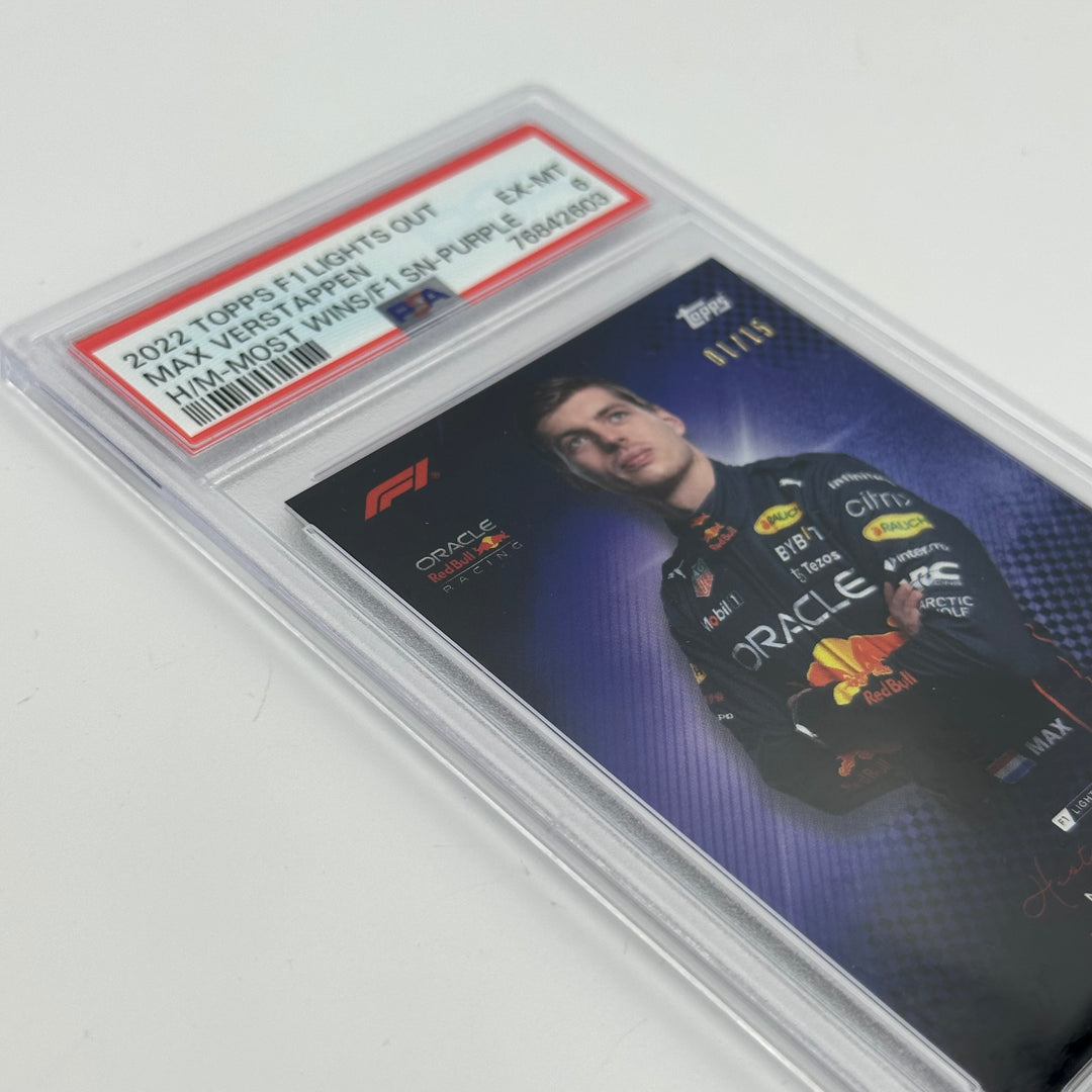 PSA 6 - 01/15 Max Verstappen - History Maker - Most Wins In A F1 Season - Purple