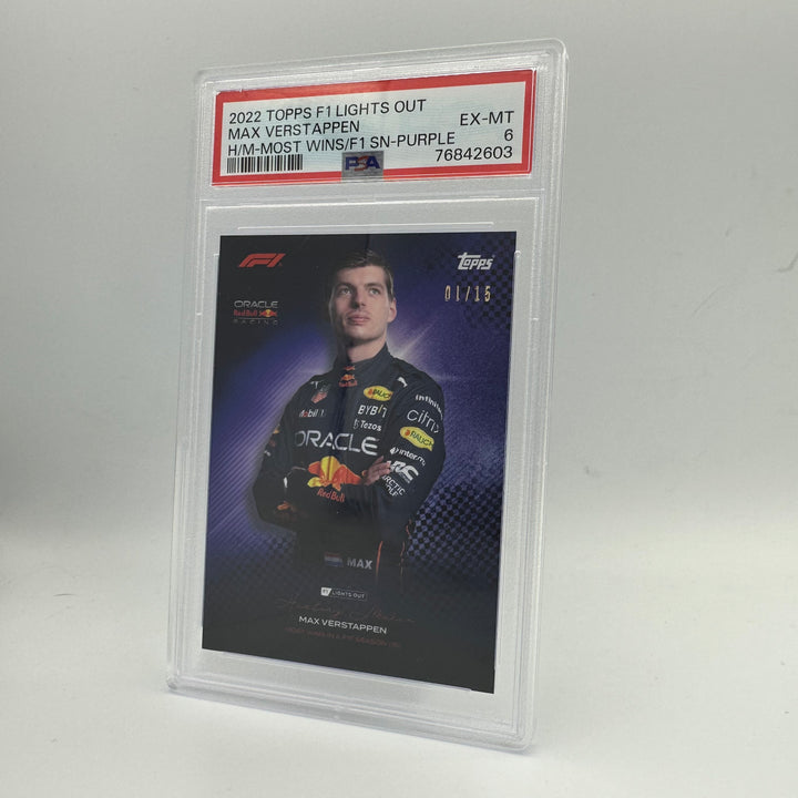 PSA 6 - 01/15 Max Verstappen - History Maker - Most Wins In A F1 Season - Purple