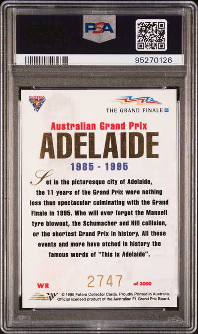 PSA 8 - 2747/3000 Thanks Adelaide #WR - 1995 Futera F1 Grand Prix - Redemption