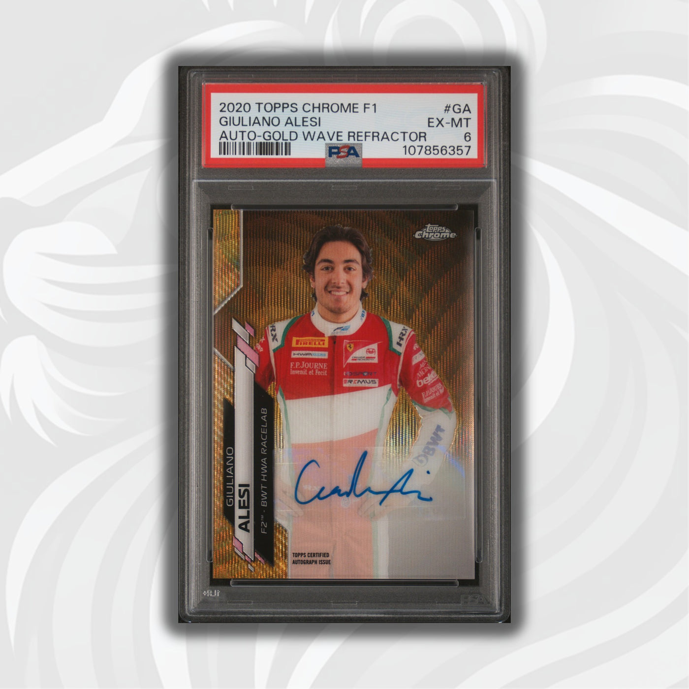 PSA 6 - 20/50 Auto - Giuliano Alesi #F1A-GA - Topps Chrome 2020 - Gold Wave (POP1)