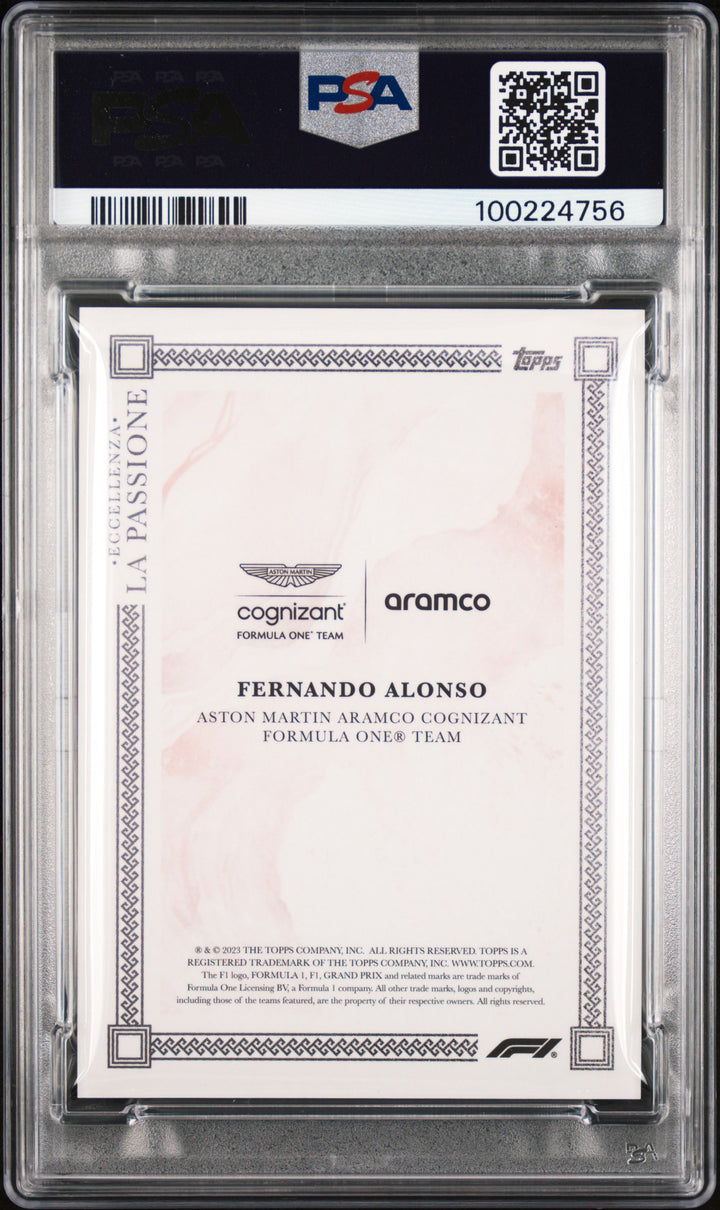 PSA 10 - 04/10 Fernando Alonso - Red - 2023 Topps Eccellenza - La Passione