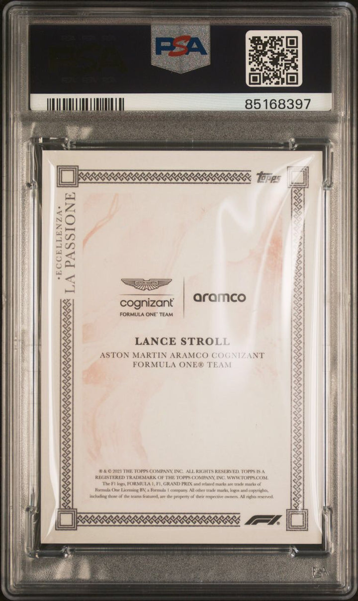 PSA 9 - 08/10 Lance Stroll - Red - 2023 Topps F1 - Eccellenza La Passione
