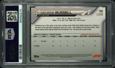 PSA 8 - George Russell #192 - Sapphire - Gold - 2020 Topps Chrome F1 - Rookie Card
