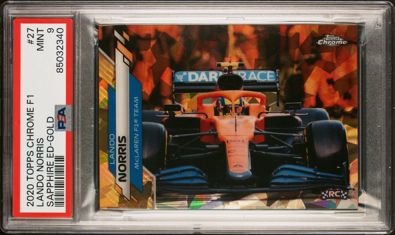PSA 9 - 29/50 Lando Norris #27 - Sapphire - Gold - 2020 Topps Chrome F1