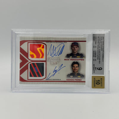 Beckett 9 - 3/5 Verstappen/Perez #CDAR-MV - Dual Autograph  - Constructors Team Patches