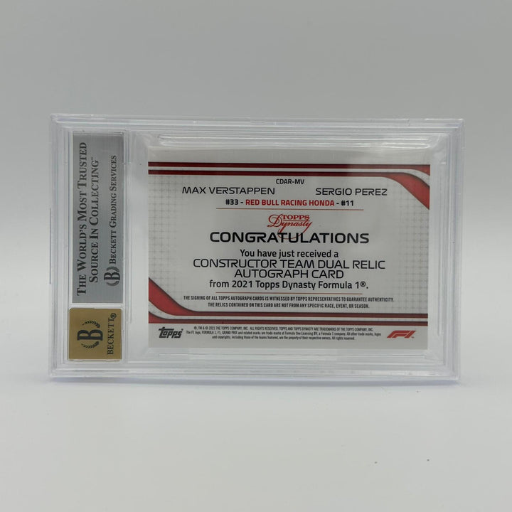 Beckett 9 - 3/5 Verstappen/Perez #CDAR-MV - Dual Autograph  - Constructors Team Patches