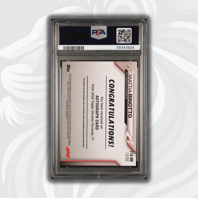 PSA 7/10 - 13/50 Auto - Mattia Binotto #F1A-MB - Topps Chrome 2020 - Gold Wave (POP3)