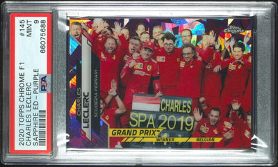 PSA 9 - 10/10 Charles Leclerc #145 - Sapphire - Purple - 2020 Topps Chrome F1