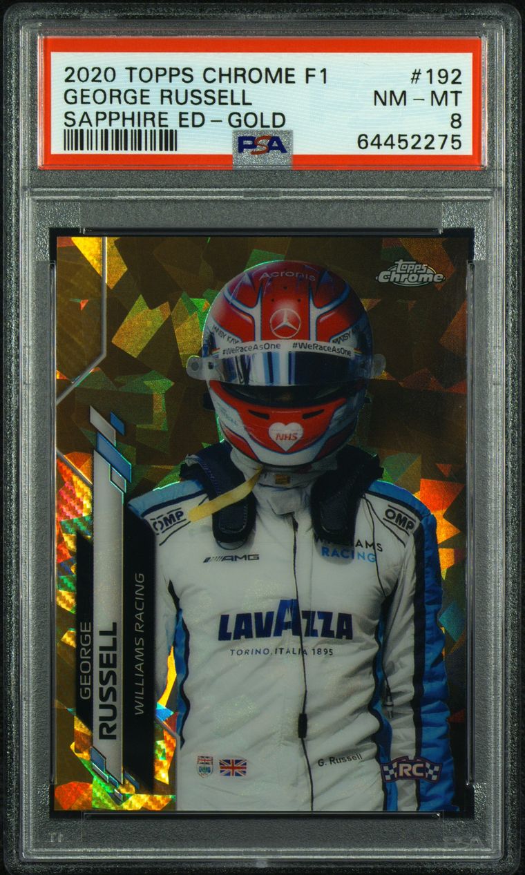 PSA 8 - George Russell #192 - Sapphire - Gold - 2020 Topps Chrome F1 - Rookie Card