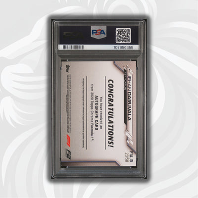 PSA 7 - 29/50 Auto - Jehan Daruvala #F1A-JD - Topps Chrome 2020 - Gold Wave (POP2, 1 HIGHER))