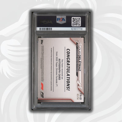 PSA 7 - 05/50 Auto - Louis Deletraz #F1A-LD - Topps Chrome 2020 - Gold Wave (POP1, 1 HIGHER)