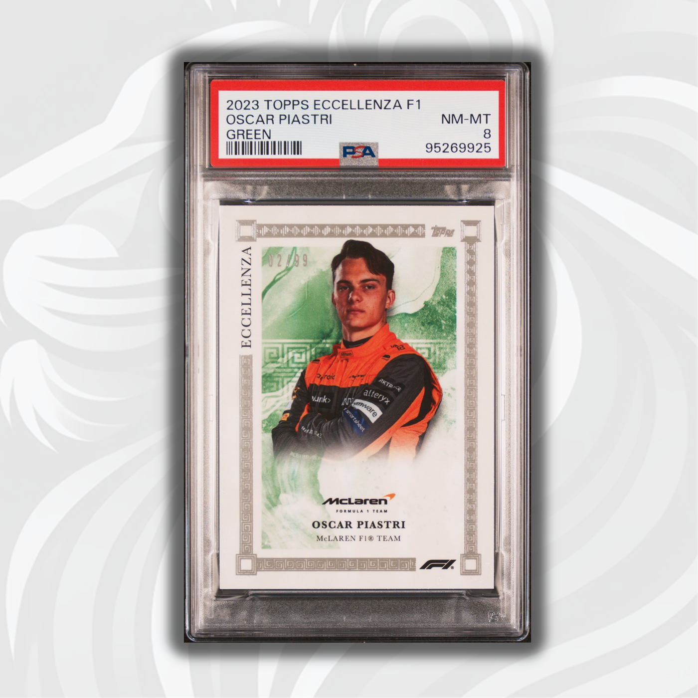 PSA 8 - /99 Oscar Piastri - Green - 2023 Topps Eccellenza F1