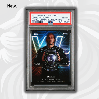PSA 8 - 5/5 Lewis Hamilton - Driver World Champion - Rainbow Foil