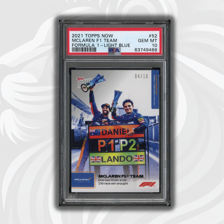 PSA 10 - 4/10  Ricciardo Norris One-two finish #52 - 2021 Topps Now