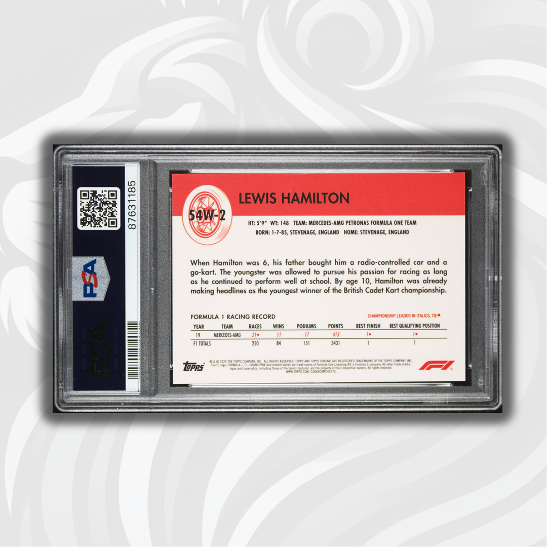 PSA 10 - Lewis Hamilton - World On Wheels #54W-2 - 2020 Topps Chrome