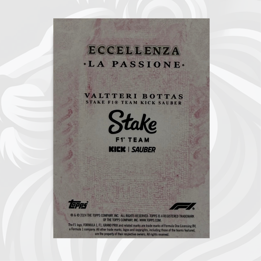 63/75 Valtteri Bottas - La Passione - Pink - 2024 Topps Eccellenza F1