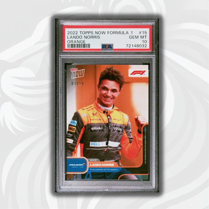 PSA 10 - 07/10 Lando Norris #015 - First Podium - Orange