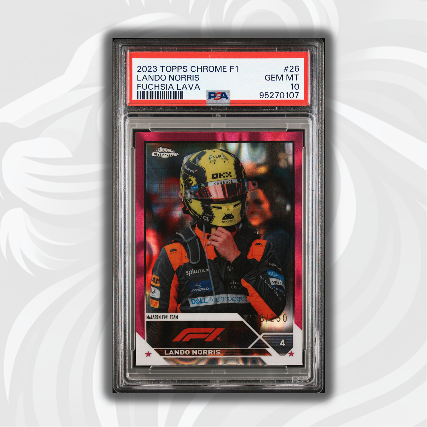 PSA 10 - 218/250 Lando Norris #26 - Fuchsia Lava - 2023 Topps Chrome