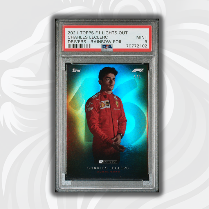PSA 9 - 4/5 Charles Leclerc - Rainbow Foil - 2021 Topps Lights Out F1
