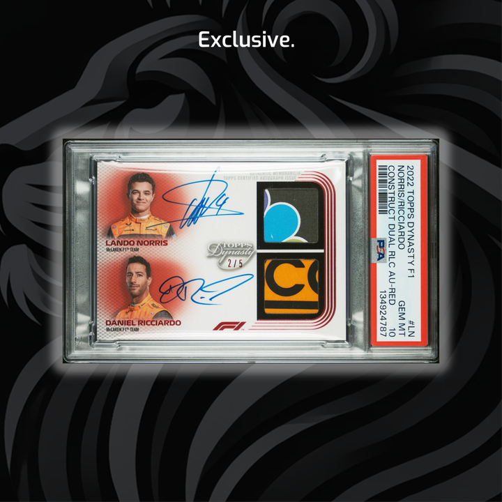 PSA 10 - 2/5 Red - Lando Norris / Daniel Ricciardo #CTRA=LN - 2022 Dynasty Dual Relic Auto (POP1)