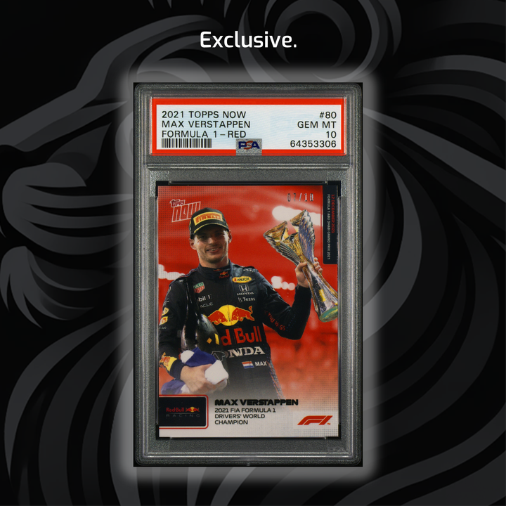 PSA 10 - 07/10 Max Verstappen #80 - 2021 FIA Formula 1 Drivers' World Champion - Red