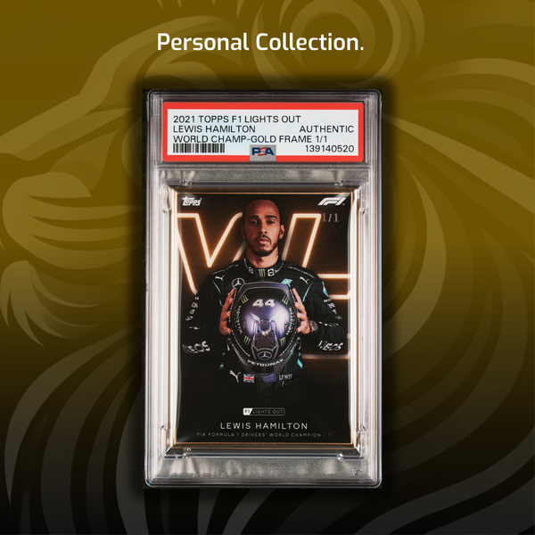 PSA AUTH - 1/1 Gold Frame - Lewis Hamilton - World Champion - 2021 Lights Out